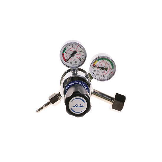 Regülatör Azot-Argon-Helyum Çift Kademeli Özel Gaz Regülatörü Linde (0-1,5 bar)