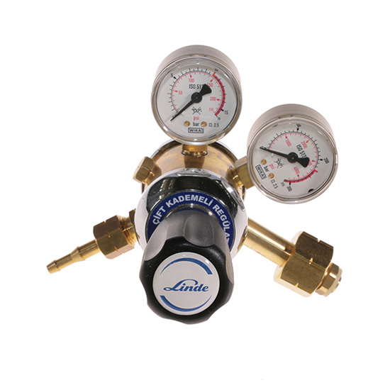 Regülatör Hidrojen Çift Kademeli Özel Gaz Regülatörü Linde (0-10 bar)